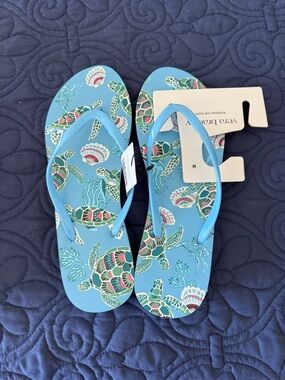 Vera Bradley Sea Turtle Print Flip Flops - Light Blue
